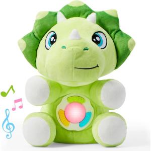 imageJOYIN Musical Dinosuar Plush Baby Toy Stuffed Animal with Music ampamp Light Baby Musical Soft Plush Toys for Infant Babies Christmas Birthday Gifts for Boys and Girls 6 MonthsDinosaur