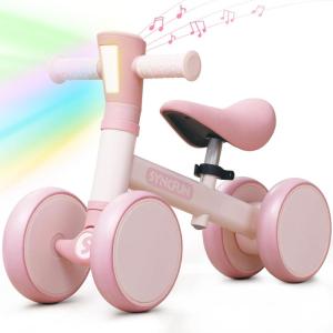 imageSYNCFUN Baby Balance Bike with Music and Light for 12 Year Old Toddlers 1st Birthday Gift One Year Old Birthday Gift for Boys Girls Outdoor Baby Toys PinkPink