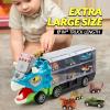 imageJOYIN 13 in 1 Dinosaur Toys for Kids 35 Triceraptor Dinosaur Truck with 12 Pull Back Cars Birthday Gifts Toys for 3 4 5 Year Old Boy Transport Carrier Truck for Toddlers 34 YearsTriceratops Truck