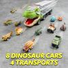imageJOYIN 13 in 1 Dinosaur Toys for Kids 35 Triceraptor Dinosaur Truck with 12 Pull Back Cars Birthday Gifts Toys for 3 4 5 Year Old Boy Transport Carrier Truck for Toddlers 34 YearsTyrannosaurus Truck