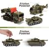 imageJOYIN 3 in 1 Friction Powered Siren Army Vehicle Toy with Action Figures  Military Truck Helicopter and Tank Toy with Light and Sound Siren for Imaginative Play Presents for Kids