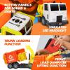 imageJOYIN Large Friction Powered Garbage Truck Toy Set Includes Dumpster Trash Bins and Learning Cards for Kids OrangeOrange