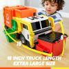 imageJOYIN Large Friction Powered Garbage Truck Toy Set Includes Dumpster Trash Bins and Learning Cards for Kids OrangeOrange
