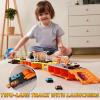imageJOYIN Toy Truck for Kids5FT Race Track and 12 DieCast Metal Toy Cars Racing Car with Lights ampamp Sounds Carrier Truck Playset Gift for 3 4 5 Years Old Boys and GirlsBlue Orange