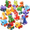 imageJOYIN Animal Cartoon Cars Soft Rubber Toy Car Set Mini Vehicles Bath Toy Car for Toddlers Gift for Boys and Girls Christmas Birthday Summer Beach and Pool Activity Party Favors for KidsMixed animals