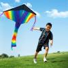 imageJOYIN 3 Packs Delta Multicolor Kite Warm and Cold Color Easy to Fly for Kids and Adults with 2625 ft String Large Delta Beach Kite for Outdoor Games and Activities