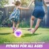 imageJOYIN Blue Ankle Skip Ball with Flashing Lights Toy for Kids Indoor ampamp Outdoor Flashing Swing Ball Foldable Sports Toy Birthday Gifts for Kids 3 4 5 Violet