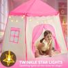 imageJOYIN Pink Princess Tent for Girls with LED Star LightsIndoor ampamp Outdoor Large Playhouse Kids Castle Play Tent for Children Indoor and Outdoor Games