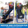 imageSYNCFUN LED Scoring Arcade Basketball Game Set with Electronic Scoreboard and Cheer Sounds 4 Balls and Hoop Toys for Ages 312 Years Old Indoor Outdoor Sport Play  Easy Set Up