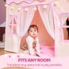 imageSYNCFUN Play Tent for KidsIndoor ampamp Outdoor Tent with BlanketLED Lights ampamp Flags for ToddlerSpacious 513552 InchPlayhouse for KidsIdeal Private Space for Reading ampamp Play for Boys ampamp Girls Age 37Pink