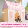 imageSYNCFUN Play Tent for KidsIndoor ampamp Outdoor Tent with BlanketLED Lights ampamp Flags for ToddlerSpacious 513552 InchPlayhouse for KidsIdeal Private Space for Reading ampamp Play for Boys ampamp Girls Age 37Pink