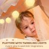 imageSYNCFUN Play Tent for KidsIndoor ampamp Outdoor Tent with BlanketLED Lights ampamp Flags for ToddlerSpacious 513552 InchPlayhouse for KidsIdeal Private Space for Reading ampamp Play for Boys ampamp Girls Age 37Gray