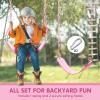 imageTURFEE Heavy Duty Swing Seat Pink Color with 66 Chain Swing Set Accessories Replacement with Snap Hooks for Kids Outdoor Play PlaygroundCandy Pink