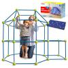 imageSYNCFUN Glow Fort Building Kit Indoor Outdoor for Kids Glow in The Dark Creative Fort DIY Castles Tunnels with Rods and Balls STEM Construction Toys Educational Gift for Boys and Girls Aged 312Blue Green