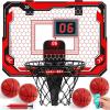 imageSYNCFUN Mini Basketball Hoop Over The Door LED Indoor Basketball Hoop for Kids with Scoreboard ampamp 4 Balls Basket Ball Game Toys Gifts for Boys Ages 3 and UPRedRed