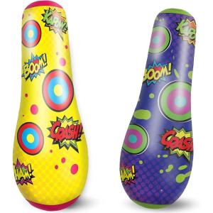 image2 Pack Inflatable Bopper 47 Inches Kids Punching Bag with BounceBack Action Inflatable Punching Bag for Kids Presents