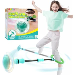 imageJOYIN Blue Ankle Skip Ball with Flashing Lights Toy for Kids Indoor ampamp Outdoor Flashing Swing Ball Foldable Sports Toy Birthday Gifts for Kids 3 4 5 Forest