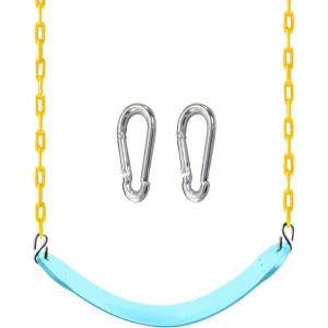 imageTURFEE Heavy Duty Swing Seat Pink Color with 66 Chain Swing Set Accessories Replacement with Snap Hooks for Kids Outdoor Play PlaygroundBlue 2