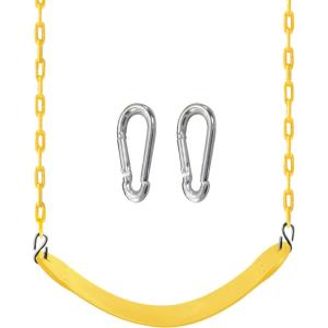 imageTURFEE Heavy Duty Swing Seat Pink Color with 66 Chain Swing Set Accessories Replacement with Snap Hooks for Kids Outdoor Play PlaygroundYellow