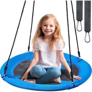 imageTURFEE Swing for Outdoor Swing Set  Pack of 1 Swing Seat Replacement Kit with Heavy Duty Chains  Backyard Swingset Playground Accessories for Kids GreenBlue
