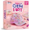 imageKlever Kits Gem Hat Kit for Girls Decorate Your Own Baseball Cap with Gems Stickers DIY Craft Kits for Kids Girls Toys Age 68Unicorn