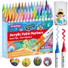 imageSYNCFUN 24 PCS Acrylic Paint Markers Dual Tip Waterproof Pen with Brush and Bullet Tip for Paper Window Fabric Canvas Rock Wood Glass Metal Ceramic Art Supplies DIY Crafts60