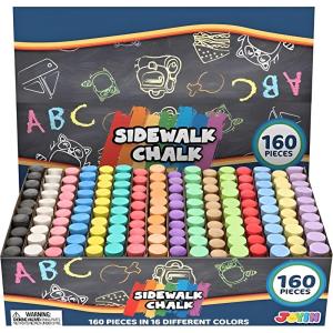 imageJOYIN 16 PCS Sidewalk Chalks Set NonToxic Washable Jumbo Chalk Bulk for Toddlers 13 Painting on Chalkboard Driveway and Playground Outdoor Activities Gift for Kids School Supplies160