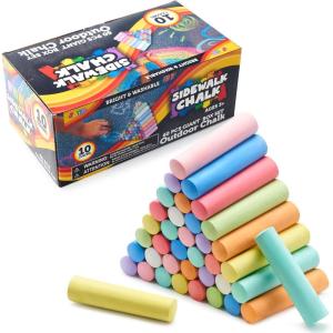 imageJOYIN 30 PCS Sidewalk Chalks for Kids 10 Colors Nontoxic Jumbo Washable Colored Chalk for Toddlers 13 School Supplies Classroom Must Haves Gift for Kids60