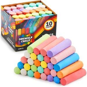 imageJOYIN 30 PCS Sidewalk Chalks for Kids 10 Colors Nontoxic Jumbo Washable Colored Chalk for Toddlers 13 School Supplies Classroom Must Haves Gift for Kids30