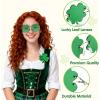 image:imageJOYIN St Patricks Day Four Leaf Shamrock Sunglass Metal Frame Shamrock Glasses Clover Eyewear St Patricks Dress Up Accessories Irish Day Costume Party Favor Supply