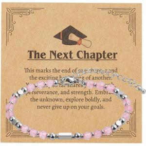 image:imageJOYIN Graduation Bracelet 2026 for Her Graduation Gifts with Greeting Card and Gift Box Inspirational Gifts for Women Besties High School College Classmates Graduation Gifts Suitable for 14 Years AbovePink