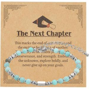 image:imageJOYIN Graduation Bracelet 2026 for Her Graduation Gifts with Greeting Card and Gift Box Inspirational Gifts for Women Besties High School College Classmates Graduation Gifts Suitable for 14 Years AboveLight Blue