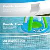 image:imageJOYIN Inflatable Volleyball Net amp Basketball Hoops Pool Float Set Balls Included for KidsAdults Summing Pool Game Floating Summer Floaties Volleyball Court BasketballLDark BlueGreen Blue