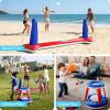 image:imageJOYIN Inflatable Volleyball Net amp Basketball Hoops Pool Float Set Balls Included for KidsAdults Summing Pool Game Floating Summer Floaties Volleyball Court BasketballLDark BlueRed