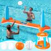 image:imageJOYIN Inflatable Volleyball Net amp Basketball Hoops Pool Float Set Balls Included for KidsAdults Summing Pool Game Floating Summer Floaties Volleyball Court BasketballLDark BlueOrange