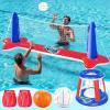 image:imageJOYIN Inflatable Volleyball Net amp Basketball Hoops Pool Float Set Balls Included for KidsAdults Summing Pool Game Floating Summer Floaties Volleyball Court BasketballLDark BlueRed
