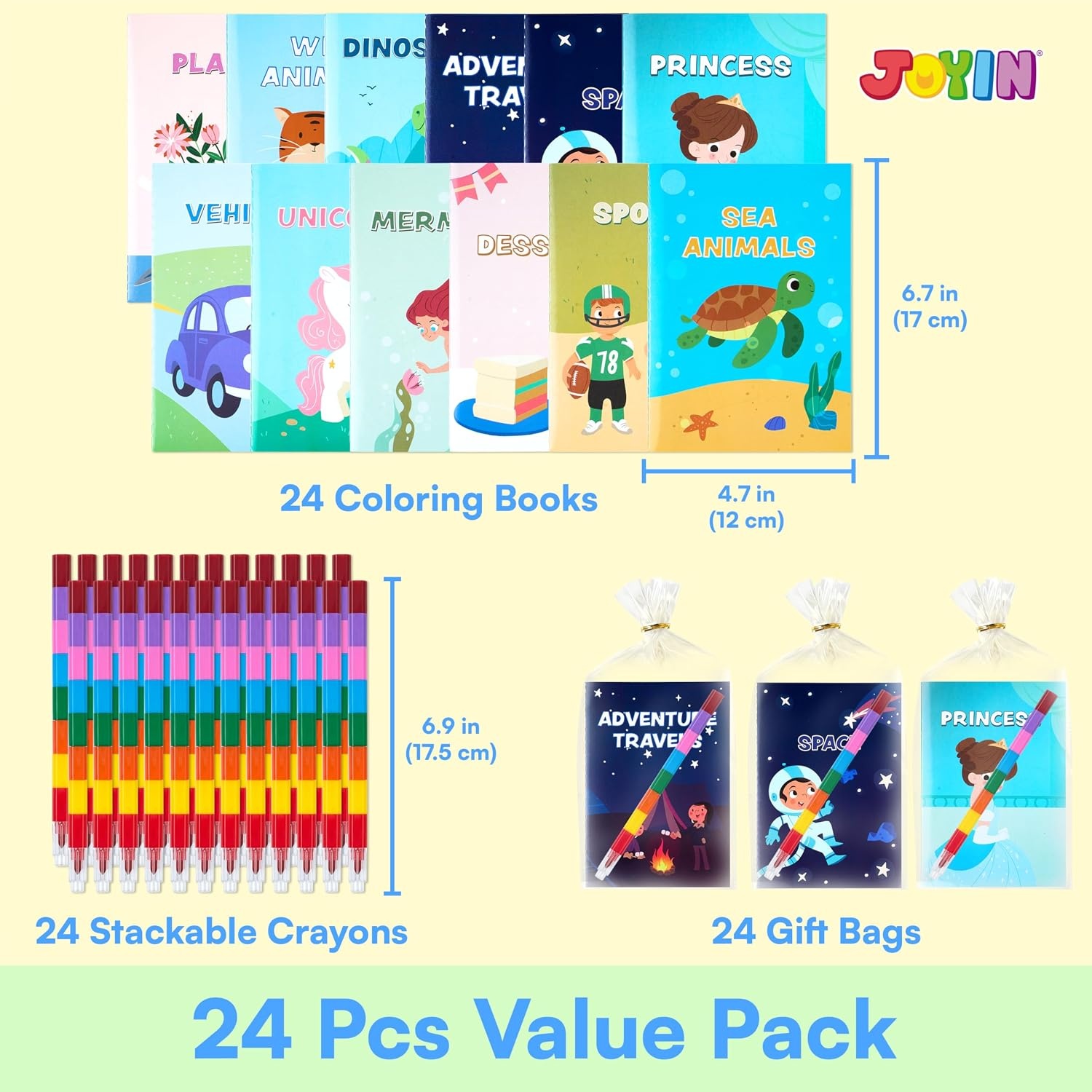image:imageJOYIN 24Pack Mini Coloring Books Crayons Bulk Coloring Book Set Party Favor for Kids 48 Birthday Goodie Bags Classroom Gifts for Students