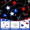 image:imageJOYIN 6 Pcs July 4th LED Star Bulb Necklaces Red White Blue Lightup Necklace with 6 Lighting Modes Patriotic Necklace for Independence Day Memorial Day Party Parade Masquerade Accessory Supply
