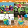 image:imageJOYIN 3 Packs Foldable Pail Bucket with Shovels amp Mesh Bag Collapsible Buckets Multi Purpose for Beach Camping Gear Beach Party Fishing and Fun Summer Activities OrangeBluePurplePinkPurpleGreen
