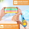 image:imageJOYIN 3 Packs Foldable Pail Bucket with Shovels amp Mesh Bag Collapsible Buckets Multi Purpose for Beach Camping Gear Beach Party Fishing and Fun Summer Activities OrangeBluePurpleOrangeBluePurple