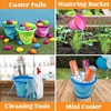 image:imageJOYIN 3 Packs Foldable Pail Bucket with Shovels amp Mesh Bag Collapsible Buckets Multi Purpose for Beach Camping Gear Beach Party Fishing and Fun Summer Activities OrangeBluePurpleBluePinkGreen