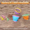 image:imageJOYIN 3 Packs Foldable Pail Bucket with Shovels amp Mesh Bag Collapsible Buckets Multi Purpose for Beach Camping Gear Beach Party Fishing and Fun Summer Activities OrangeBluePurpleOrangeBluePurple