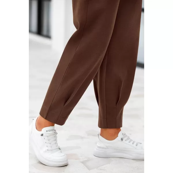PRETTYGARDEN Womens High Waisted Pants Dressy Casual Ankle Length Work Office Trouser Slacks with PocketsCoffee