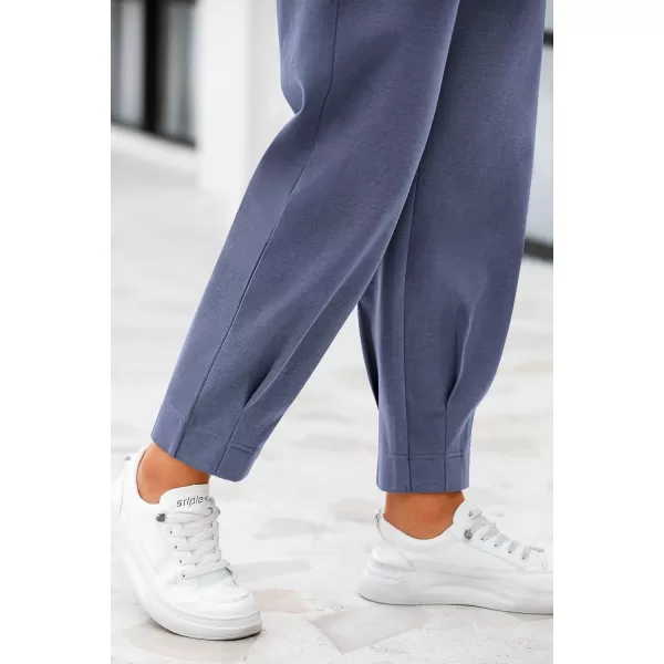 PRETTYGARDEN Womens High Waisted Pants Dressy Casual Ankle Length Work Office Trouser Slacks with PocketsGrey Blue