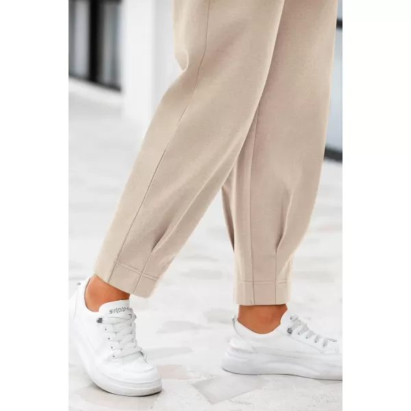 PRETTYGARDEN Womens High Waisted Pants Dressy Casual Ankle Length Work Office Trouser Slacks with PocketsLight Khaki