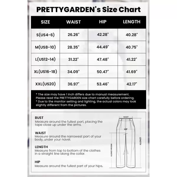 PRETTYGARDEN Womens Summer Work Pants Elastic High Waisted Straight Leg Business Casual Dressy Trousers Slacks with PocketsDark Grey