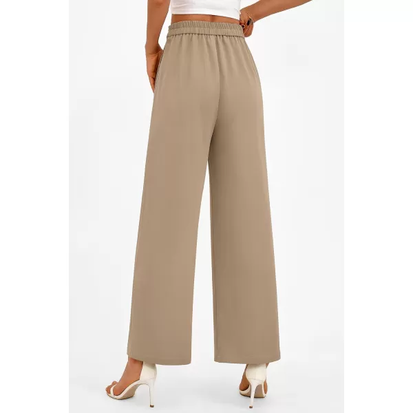 PRETTYGARDEN Womens Wide Leg Pants Dressy High Waisted Business Casual Work Office Suit Palazzo Pant TrousersCamel