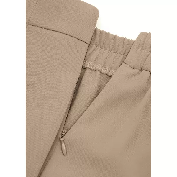 PRETTYGARDEN Womens Wide Leg Pants Dressy High Waisted Business Casual Work Office Suit Palazzo Pant TrousersCamel