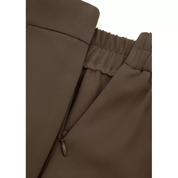PRETTYGARDEN Womens Wide Leg Pants Dressy High Waisted Business Casual Work Office Suit Palazzo Pant TrousersCoffee