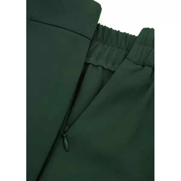 PRETTYGARDEN Womens Wide Leg Pants Dressy High Waisted Business Casual Work Office Suit Palazzo Pant TrousersDark Green